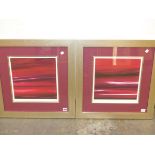JONATHAN SHAW (CONTEMPORARY SCHOOL). ARR. MAGENTA SKIES I AND II. TWO PENCIL SIGNED LIMITED EDITION