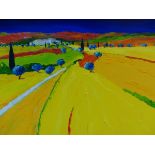 JEAN CLAUDE TRON (b. 1943). A SCENE IN PROVENCE. LIMITED EDITION COLOUR PRINT ON CANVAS. 75 x