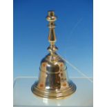 A HALLMARKED SILVER BELL COMPLETE WITH SILVER HALLMARKED CLAPPER, DATED 1963 LONDON FOR WILLIAM