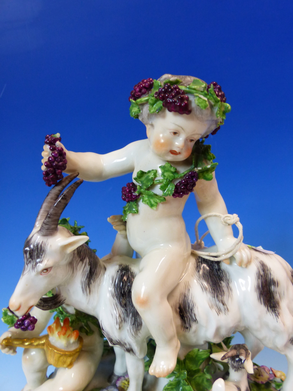 A CONTINENTAL GROUP OF BACCHIC PUTTI, ONE DRAPED IN GRAPES RIDES A GOAT WHICH SUCKLES HER KID. H - Image 2 of 12