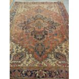 PERSIAN HERIZ CARPET. 338 x 234cms.