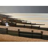 MICHAEL KIDD (b. 1937). ARR. SILVER SEA. ACRYLIC ON BOARD, SIGNED. GALLERY LABEL VERSO. 62 x 82cms.