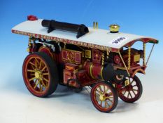 A SCALE MODEL EARL BEATTY STEAM ENGINE WITH RUBBER TYRED WHEELS AND TO POWER ANDERTON & HOWLANDS