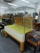 A PAIR OF BESPOKE MUSEUM QUALITY DISPLAY CABINETS. W.170 x D.90 x H.187cms.