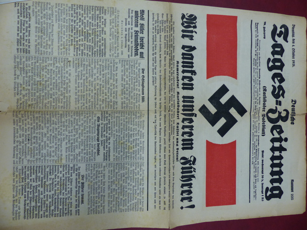 A COPY OF THE DEUTSCHE TAGES-ZEITUNG FOR THE 4TH OCTOBER 1938 - Image 3 of 5