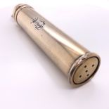 A SILVER MOUNTED MERCURY THERMOMETER BY ALBERT BARKER, LONDON 1896, THE CYLINDRICAL CONTAINER WITH