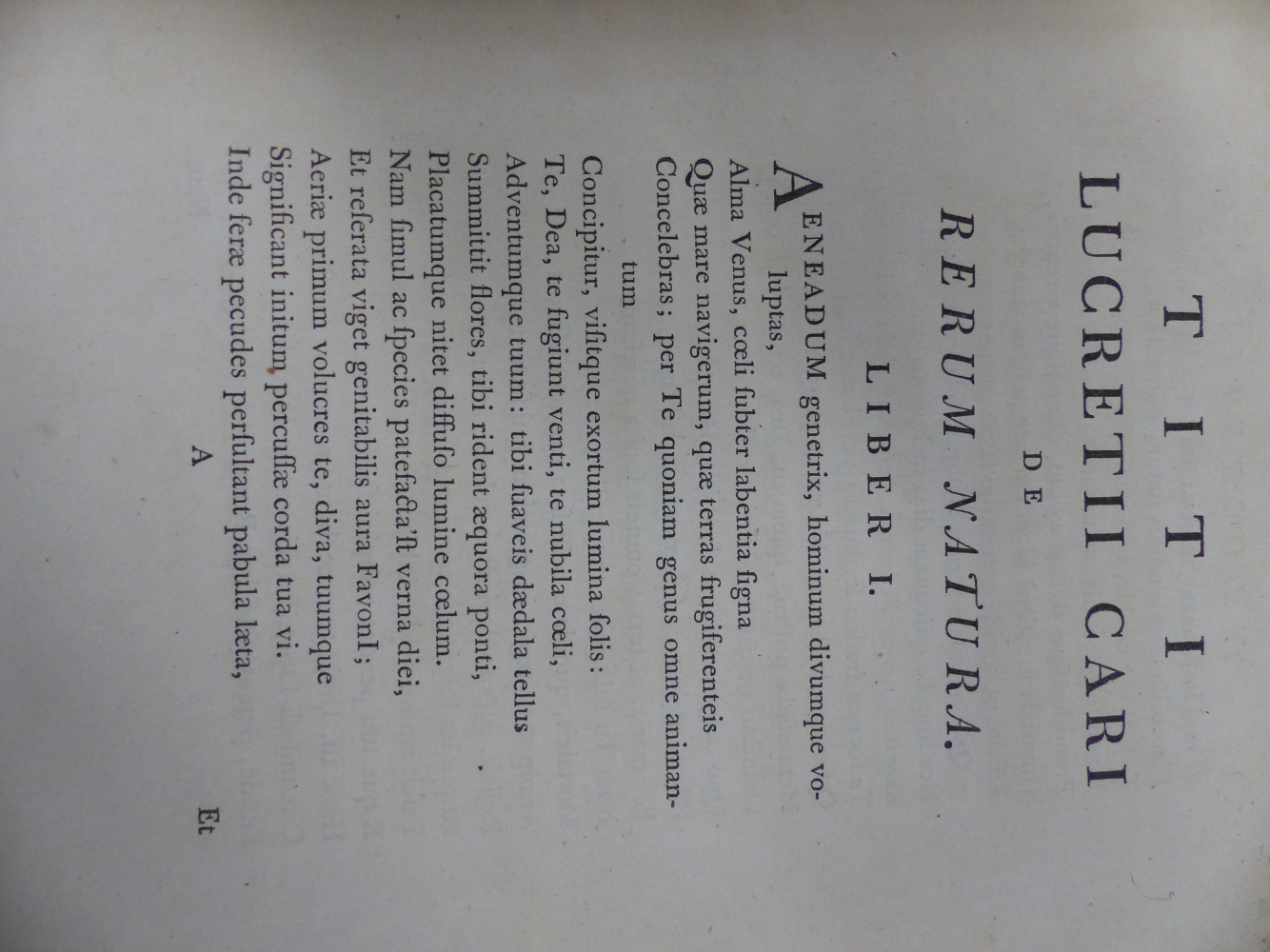 TITI LUCRETII CARI DE RERUM NATURA, BOOK 6, PRINTED BY JOHANNIS BASKERVILLE 1772, LEATHER BOUND - Image 5 of 7