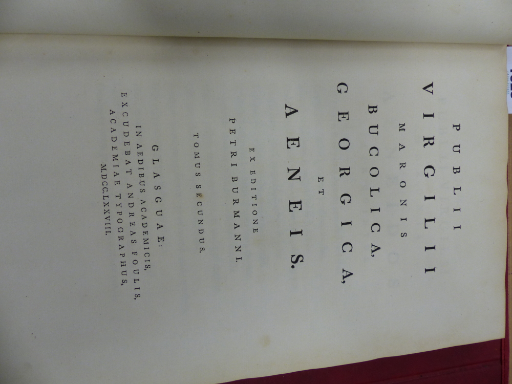 VIRGIL, OPERA, 2 VOLS, 1778., MARBLED BOARDS AND LEATHER SPINES - Image 3 of 7