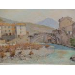 C.J. KELSEY (20th.C. SCHOOL). A CROATIAN VILLAGE. PASTEL, SIGNED. 29.5 x 37cms.