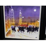 PETER J. RODGERS (CONTEMPORARY SCHOOL). ARR. SNOW FALLING IN PARLIAMENT SQUARE. SIGNED