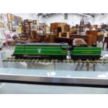 AN ASTER HOBBY LIVE STEAM GAUGE 1 STEAM LOCOMOTIVE AND TENDER, 30th ANNIVERSARY BATTLE OF BRITAIN