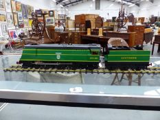 AN ASTER HOBBY LIVE STEAM GAUGE 1 STEAM LOCOMOTIVE AND TENDER, 30th ANNIVERSARY BATTLE OF BRITAIN