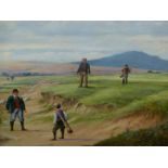 MICHAEL MATHEWS (20th/21st.C.). ARR. WELL OFF THE FAIRWAY. OIL ON BOARD, SIGNED. 46 x 61cms.
