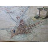 AN ANTIQUE HAND COLOURED PLAN OF THE CITY AND SUBURBS OF WORCESTER, FROM ACTUAL SURVEY BY GEORGE