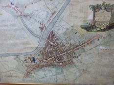 AN ANTIQUE HAND COLOURED PLAN OF THE CITY AND SUBURBS OF WORCESTER, FROM ACTUAL SURVEY BY GEORGE