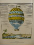 A COLLECTION OF TWELVE DECORATIVE ANTIQUE AND LATER PRINTS OF BALLOONING SUBJECTS. SIZES VARY (12).