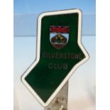 A RARE SILVERSTONE CAR CLUB ENAMEL CAR BADGE, BY MARPLES AND BRASLEY, No. 218, A BRITISH MOTOR