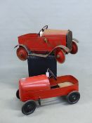 TWO VINTAGE TIN PLATE CHILDS PEDAL CARS.