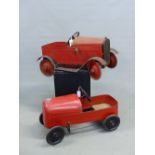 TWO VINTAGE TIN PLATE CHILDS PEDAL CARS.