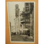 MARJORIE SHERLOCK (1897-1973). ARR. AN EASTERN CITY VIEW. SIGNED ETCHING. 32 x 19cms. TOGETHER