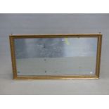 A 19th C. RECTANGULAR MIRROR IN A GILT FRAME WITH BEAD AND HUSK BANDS. 122 x 65cms.