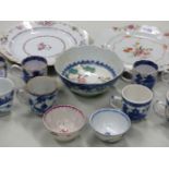 A COLLECTION OF CHINESE PORCELAINS, TO INCLUDE: EIGHT BLUE AND WHITE COFFEE CUPS, TWO FAMILLE ROSE