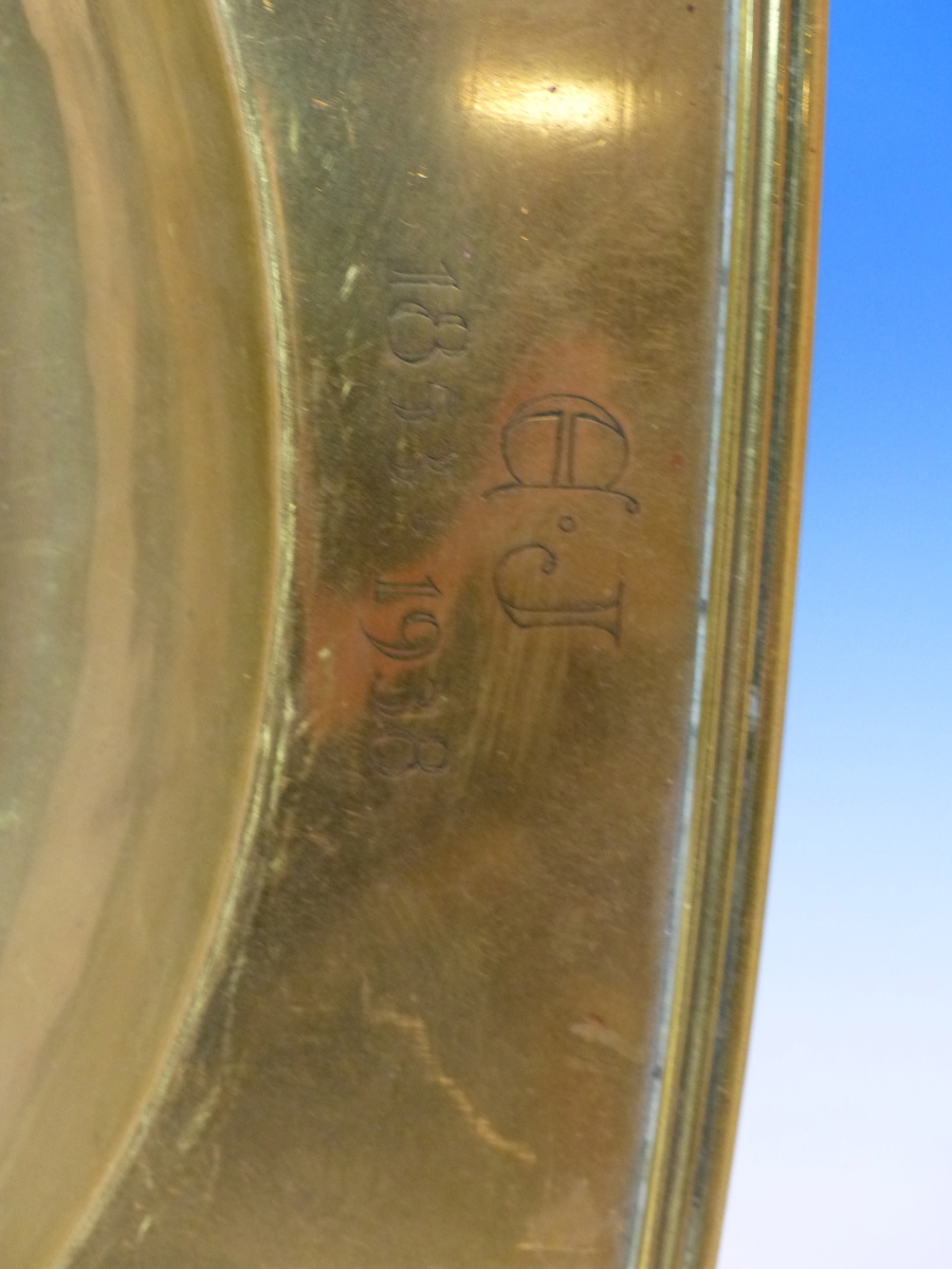 A KESWICK SCHOOL OF INDUSTRIAL ARTS GILT COPPER OFFERTORY TRAY INSCRIBED AND DATED 1939, THE - Image 6 of 10