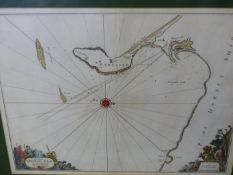 AFTER CAPTAIN GREENVILE COLLINS. A MARITIME MAP OF THE ISLE OF WIGHT. 48 x 60cms. TOGETHER WITH