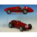 A CMC SCALE MODEL OF A 1950s FERRARI 500. W 22cms. TOGETHER WITH A 2006 EXOTO MOTORBOX 1:18 SCALE