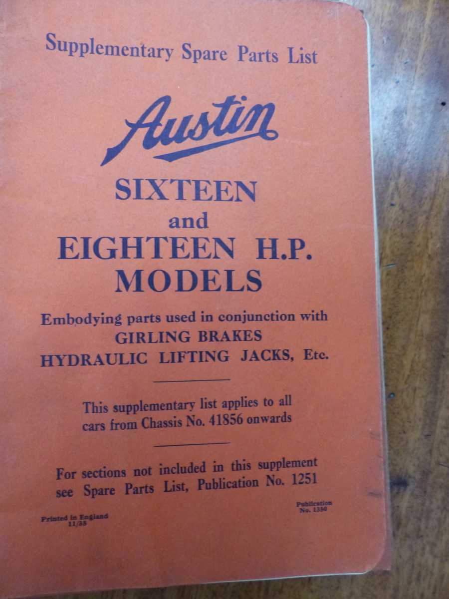 A HUDSON SUPERSIX PARTS LIST, AND ESSEX SIX CYL. INSTRUCTION BOOK, A HUDSON AND ESSEX PRICES FOR - Image 6 of 16