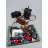 A PAIR OF VINTAGE 7 x 50 BINOCULARS MARKED "BEH" No.453533 (CASED), TOGETHER WITH A PAIR OF