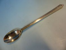 A GEORG JENSEN SILVER HALLMARKED PYRAMID DINNER SPOON. 17.8cms, WEIGHT 30.5grms.