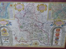 AFTER JOHN SPEED. MAP OF BUCKINGHAMSHIRE, 38.5 x 51.5cms.