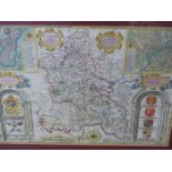 AFTER JOHN SPEED. MAP OF BUCKINGHAMSHIRE, 38.5 x 51.5cms.