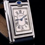 A CARTIER BASCULANTE LADIES STAINLESS STEEL,TANK WATCH, MODEL NUMBER 2386, SERIAL NUMBER 350367CD,