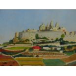 K. HARPER (20th.C. ENGLISH SCHOOL). A CONTINENTAL FORTIFIED TOWN, POSSIBLY MDINA, MALTA. SIGNED WATE