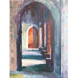 R. SHAPLEY (CONTEMPORARY SCHOOL). ARR. PASSAGEWAY, BROUGHTON CASTLE. INITIALLED AND DATED 2007,