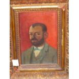 19th/20th.C. CONTINENTAL SCHOOL. PORTRAIT OF A BEARDED GENTLEMAN. SIGNED INDISTINCTLY, OIL ON PANEL.