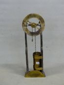AFTER S SMYTHES 1700 WATER CLOCK, THE BRASS DIAL AND WATER DRUM MOUNTED BETWEEN TWO WOODEN PLANK