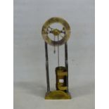 AFTER S SMYTHES 1700 WATER CLOCK, THE BRASS DIAL AND WATER DRUM MOUNTED BETWEEN TWO WOODEN PLANK