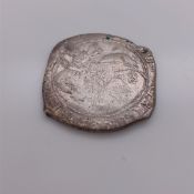 A CHARLES I SILVER HALF CROWN FROM THE YORKSHIRE HOARD DISCOVERED IN 1993.