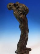 JANE HAMILTON (b. 1950). ARR. MOTHER AND CHILD. SIGNED BRONZE, H. 43cm.