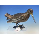 CONTEMPORARY SCHOOL. A WOODCOCK. BRONZE, H. 16cm.