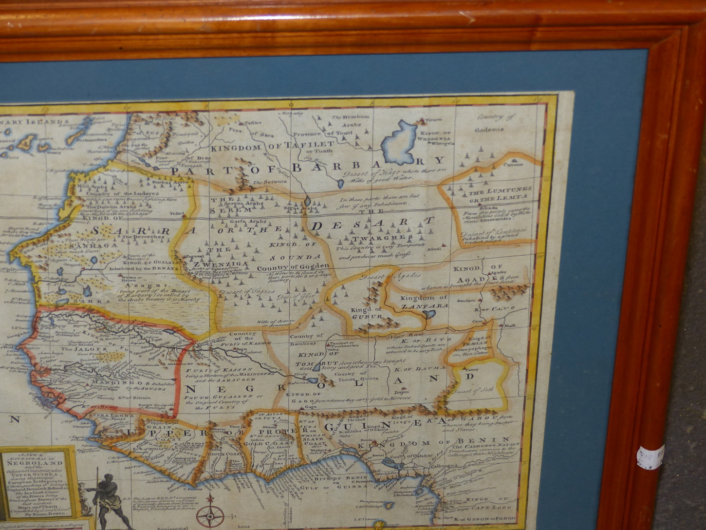 AFTER EMANUEL BOWEN. AN ANTIQUE HAND COLOURED FOLIO MAP OF AFRICAS GOLD COAST. 35 x 44cms. - Image 4 of 6