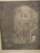 MARIUS BAUER (1867-1932). ENTRANCE TO A MOSQUE. SIGNED ETCHING. 46.5 x 35cms.