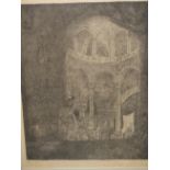 MARIUS BAUER (1867-1932). ENTRANCE TO A MOSQUE. SIGNED ETCHING. 46.5 x 35cms.