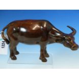A CHINESE BRONZE FIGURE OF A WATER BUFFALO. H. 13cm.