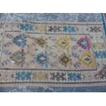 A TURKISH KELIM PRAYER RUG, 157 x 104cms. TOGETHER WITH SIX OTHERS, SIZES VARY (7).