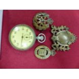 AN OPEN FACED WATCH FOR TIMING BOMBS FROM THE MOMENT OF RELEASE TO EXPLOSION, A BRASS RAF BADGE,