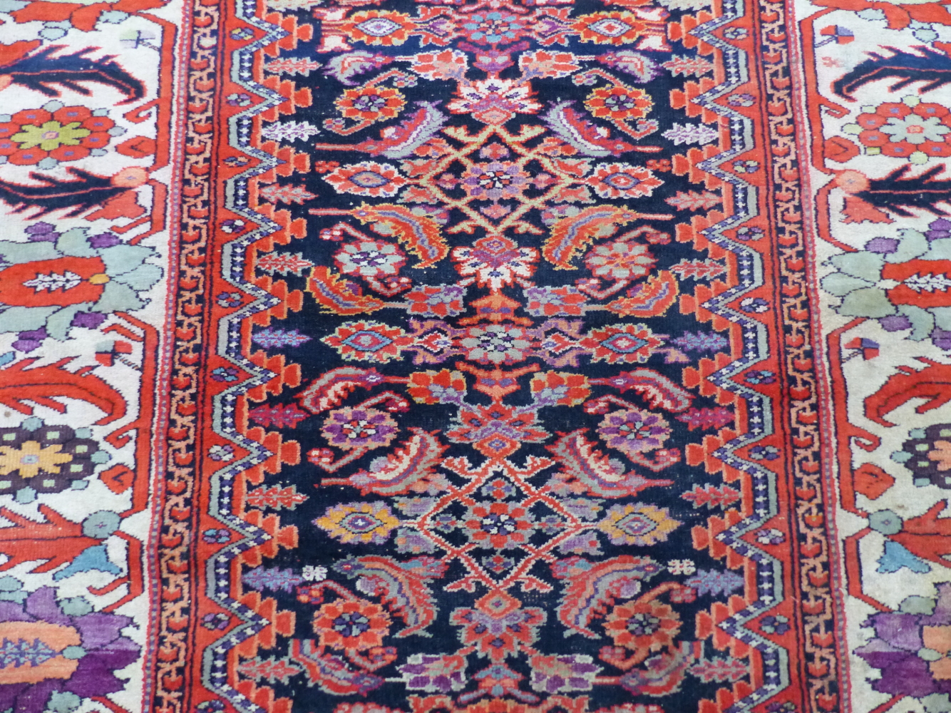 AN ANTIQUE PERSIAN MALAYER RUG. 303 x 150cms. - Image 4 of 10